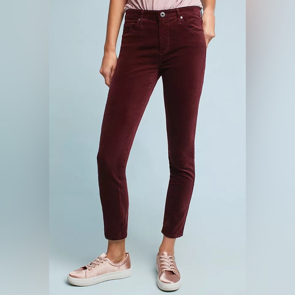 NWT Adriano Goldschmied AG The Stevie Mid-Rise Skinny Velvet Jeans Sz 25 Z114
